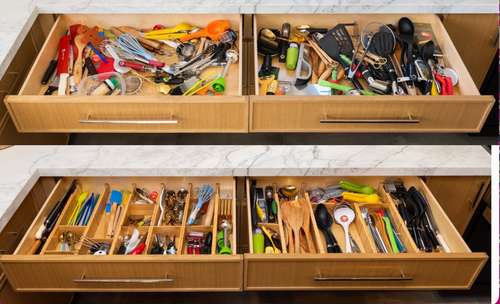 Drawer organizer before and after SmartDrawer