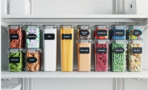 Organized pantry with SmartPantry food dispensers